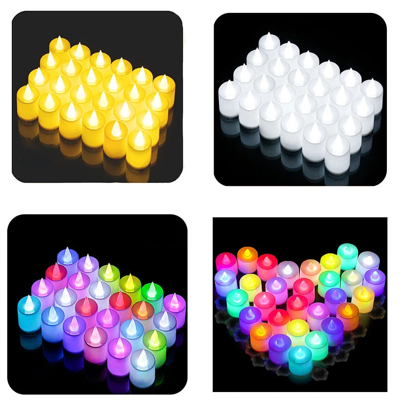 3/6/12/24Pcs Flameless LED Tealight Tea Candles Wedding Light Romantic Candles Lights for Birthday Party Wedding Decoration Home